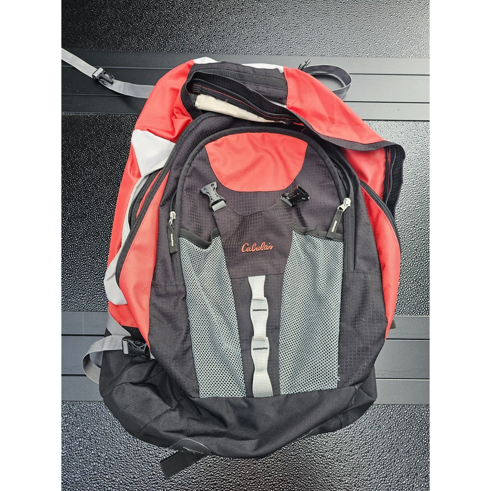 Cabelas Hiking Hydration Internal Frame Backpack CB26157 Orange Black Gray